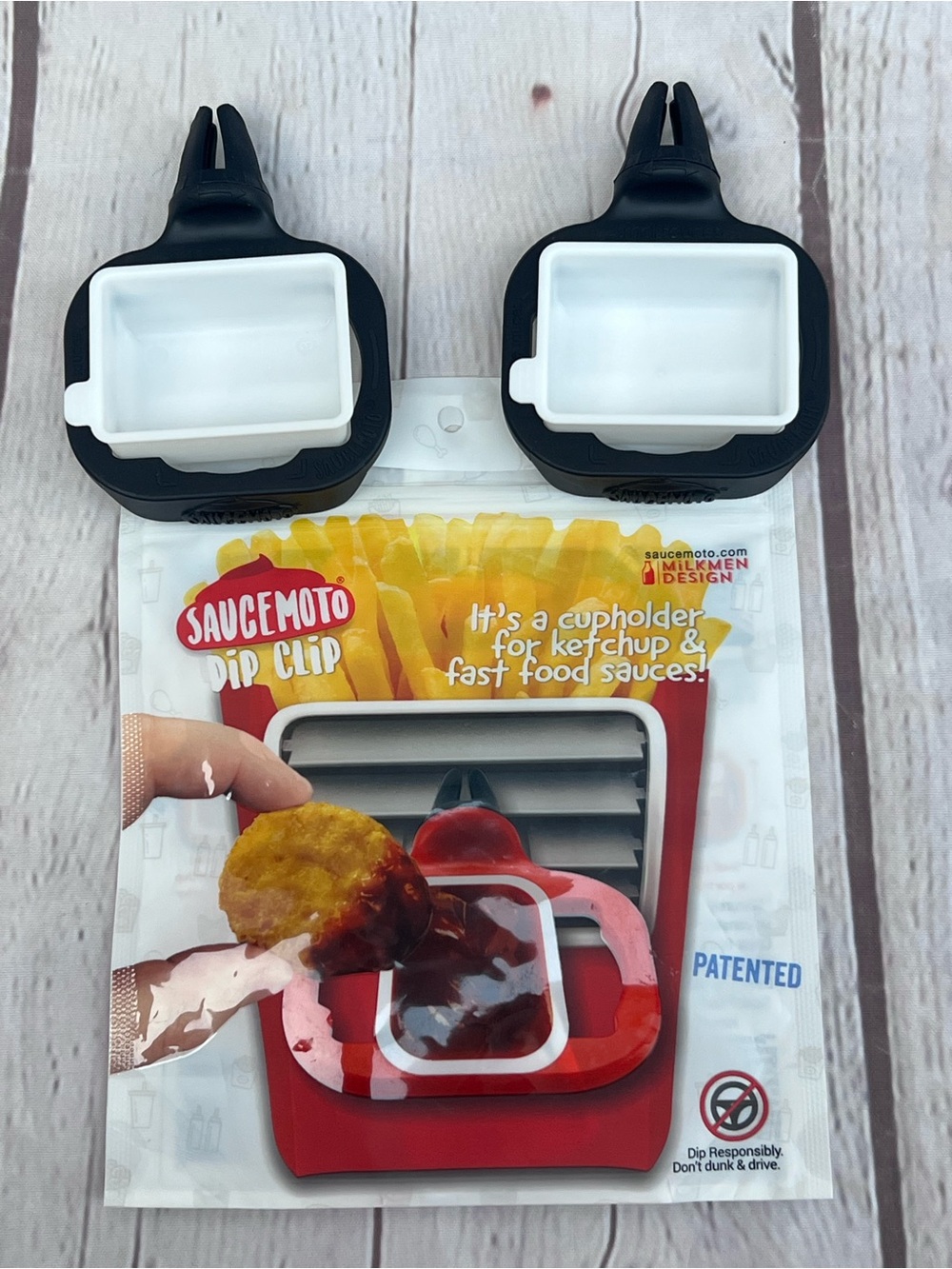 Saucemoto Dip Clip (An in-car sauce holder for ketchup/dipping sauces) 2 pack - Picture 3 of 14